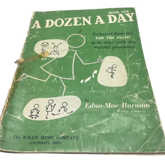 A dozen a day book Edna Mae Burnam Willis music company 28 PG READ - Picture 1 of 8